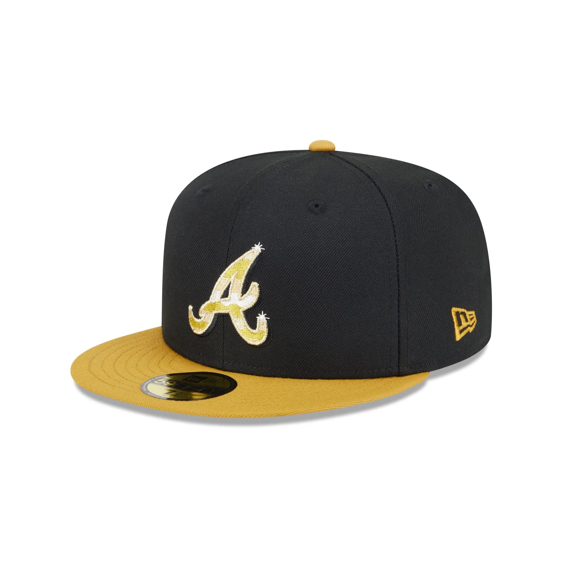 Atlanta Braves Metallic Gold Logo 59FIFTY Fitted Hat sold by New Era