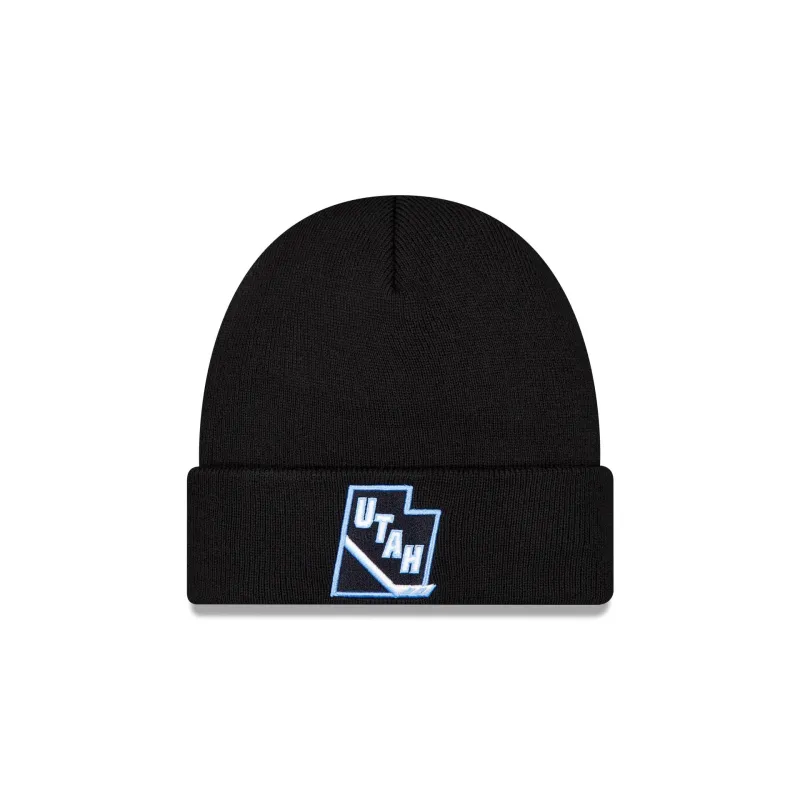 Utah Mammoth Black State Pom Knit Hat sold by New Era
