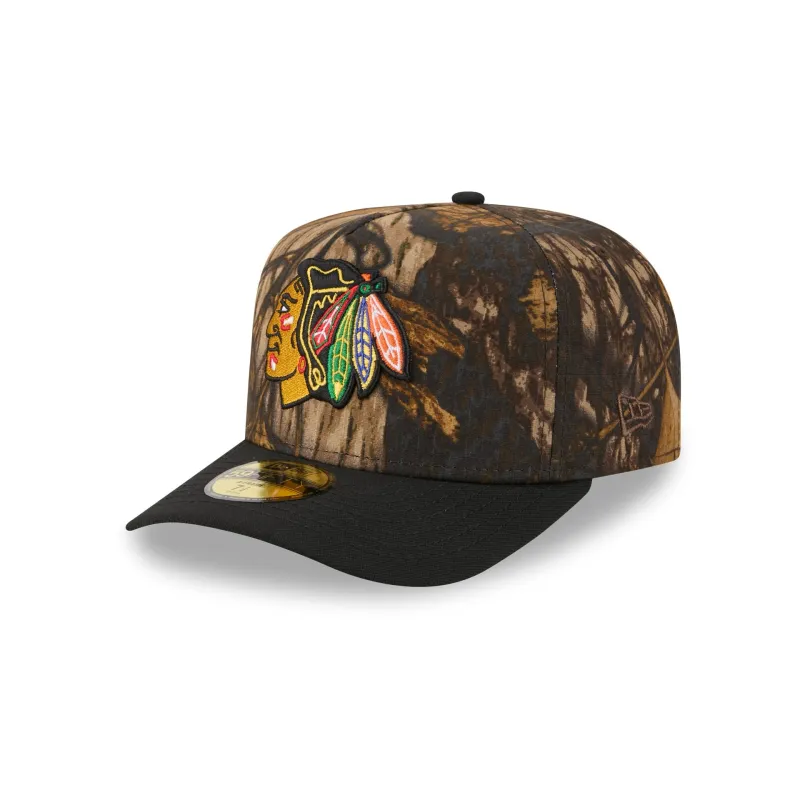 Chicago Blackhawks Ripstop Camo 59FIFTY A-Frame Fitted Hat sold by New Era