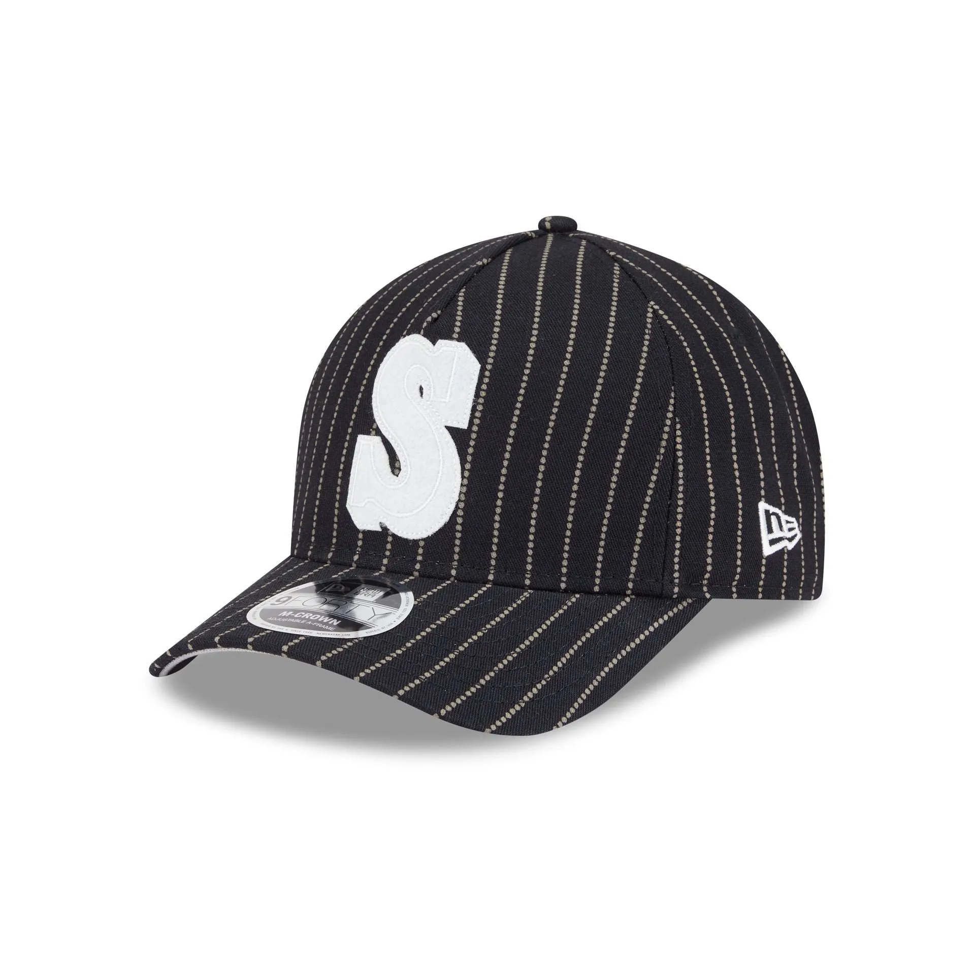 Seattle Mariners Dotted Pinstripe 9FORTY M-Crown A-Frame Adjustable Hat sold by New Era
