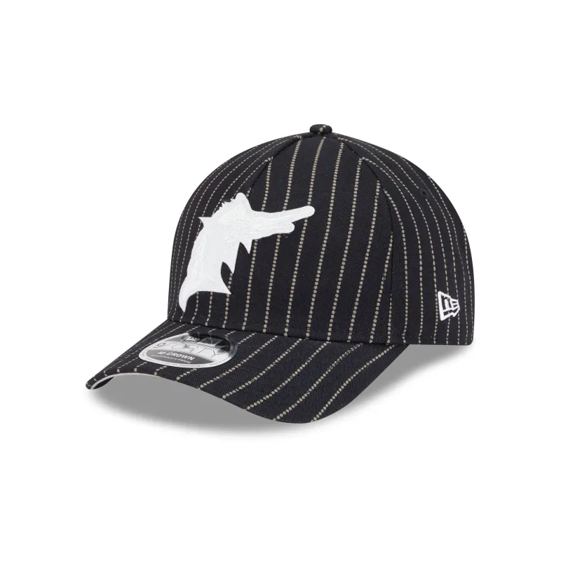 Miami Marlins Dotted Pinstripe 9FORTY M-Crown A-Frame Adjustable Hat sold by New Era