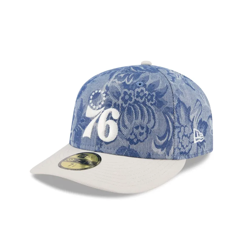 Philadelphia 76ers Two-Tone Denim 59FIFTY Fitted Hat sold by New Era