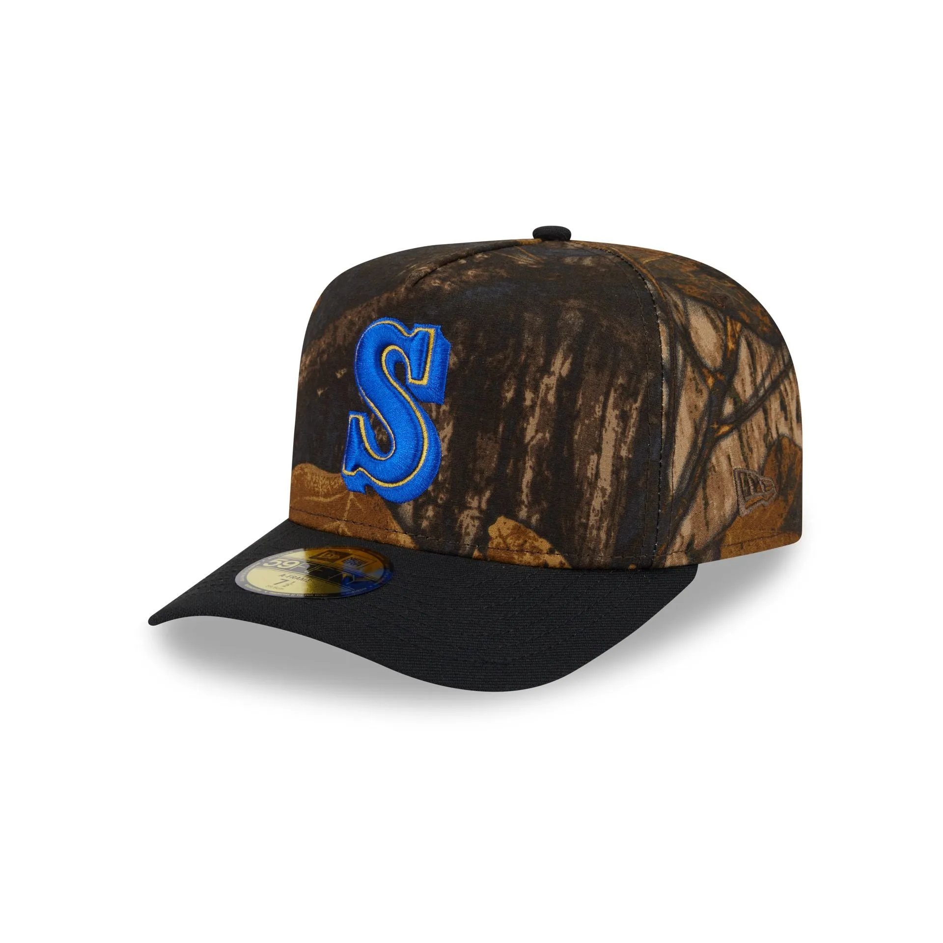 Seattle Mariners Ripstop Camo 59FIFTY A-Frame Fitted Hat sold by New Era