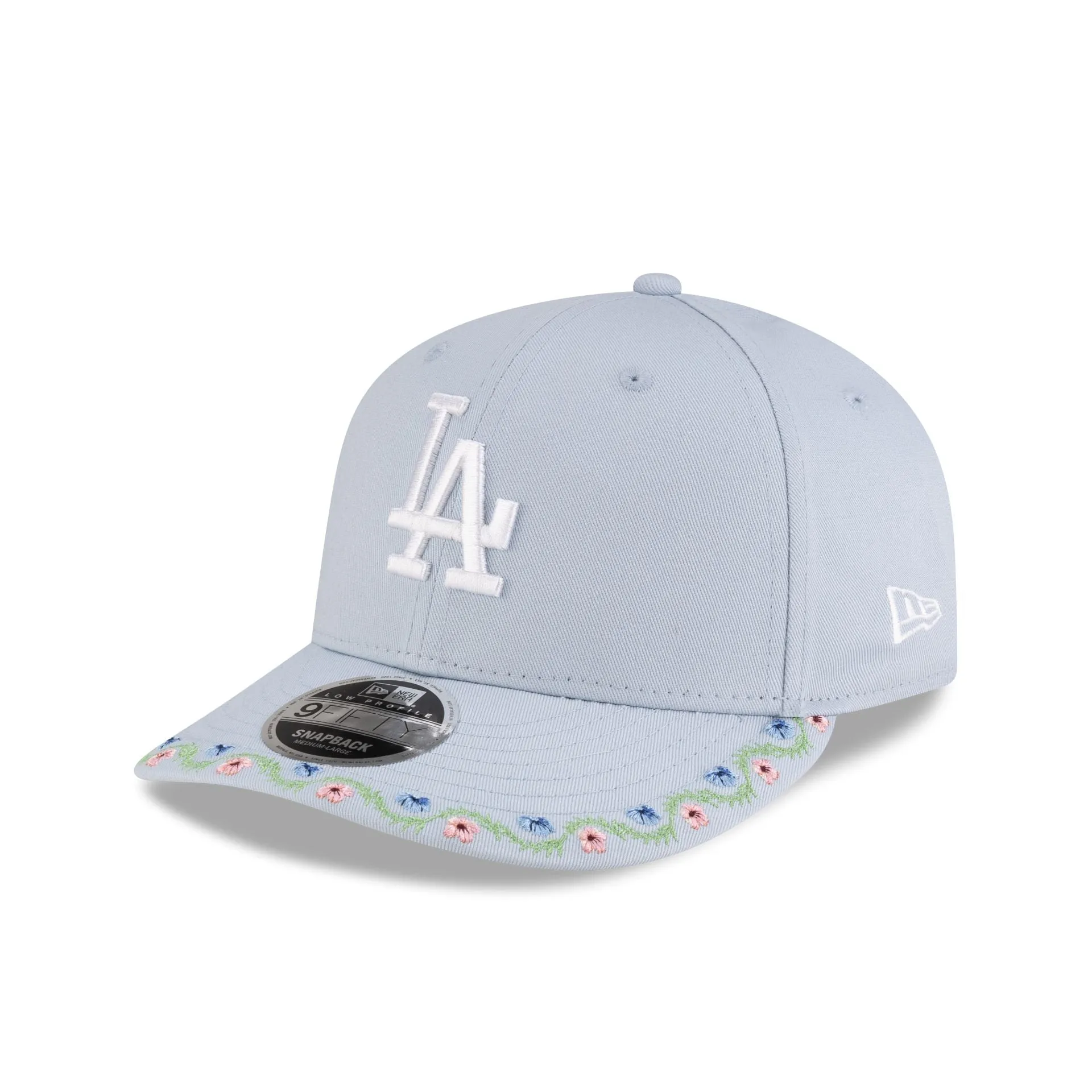Los Angeles Dodgers Floral Pastel Blue Low Profile 9FIFTY Snapback Hat sold by New Era