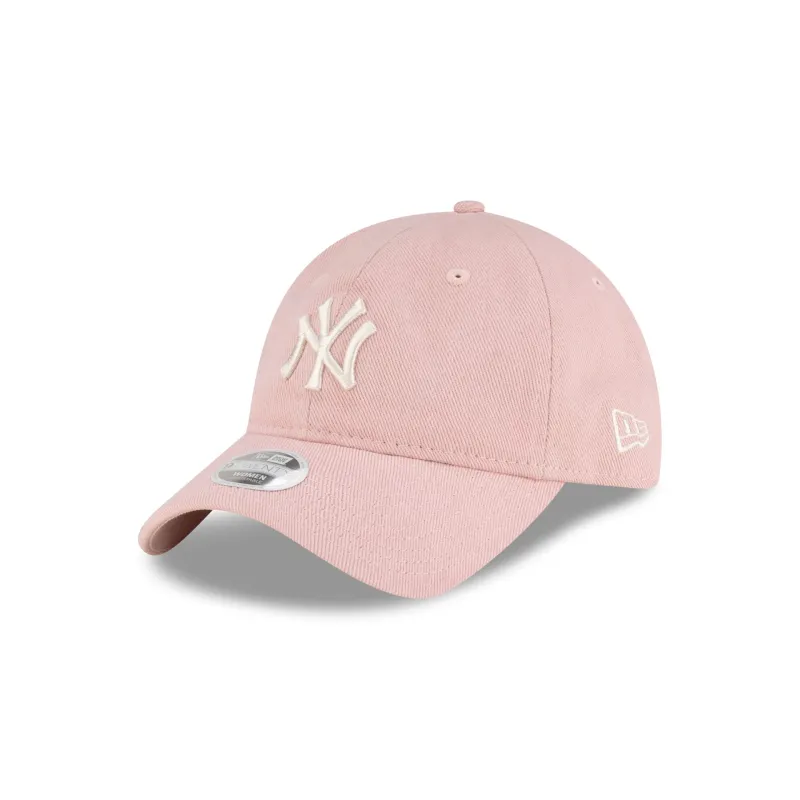 New York Yankees Dye Denim Pastel Pink Women's 9TWENTY Adjustable Hat sold by New Era