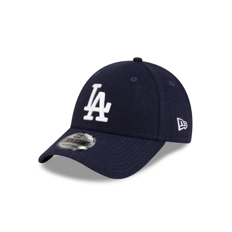 Los Angeles Dodgers Linen Navy 9FORTY Adjustable Hat sold by New Era