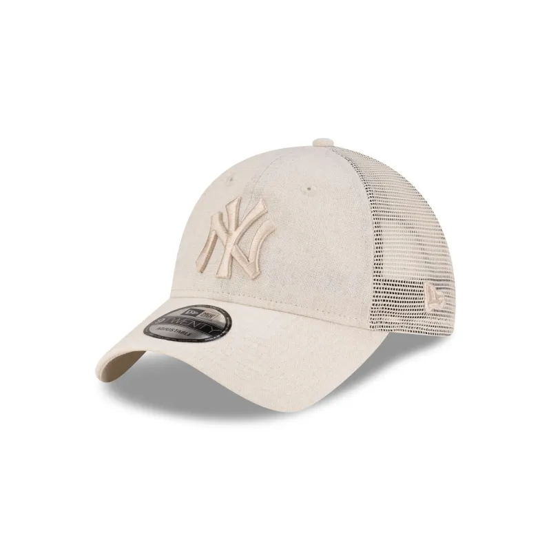 New York Yankees Linen Cream 9TWENTY Trucker Hat sold by New Era