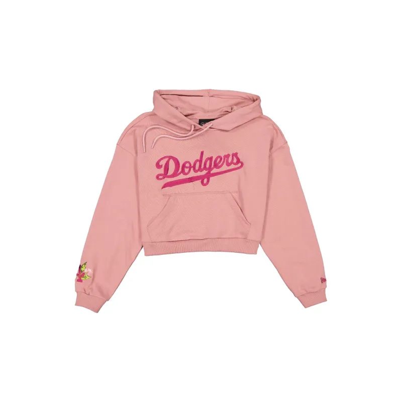 Los Angeles Dodgers Women's Cropped Cosmetic Pink Floral Hoodie sold by New Era