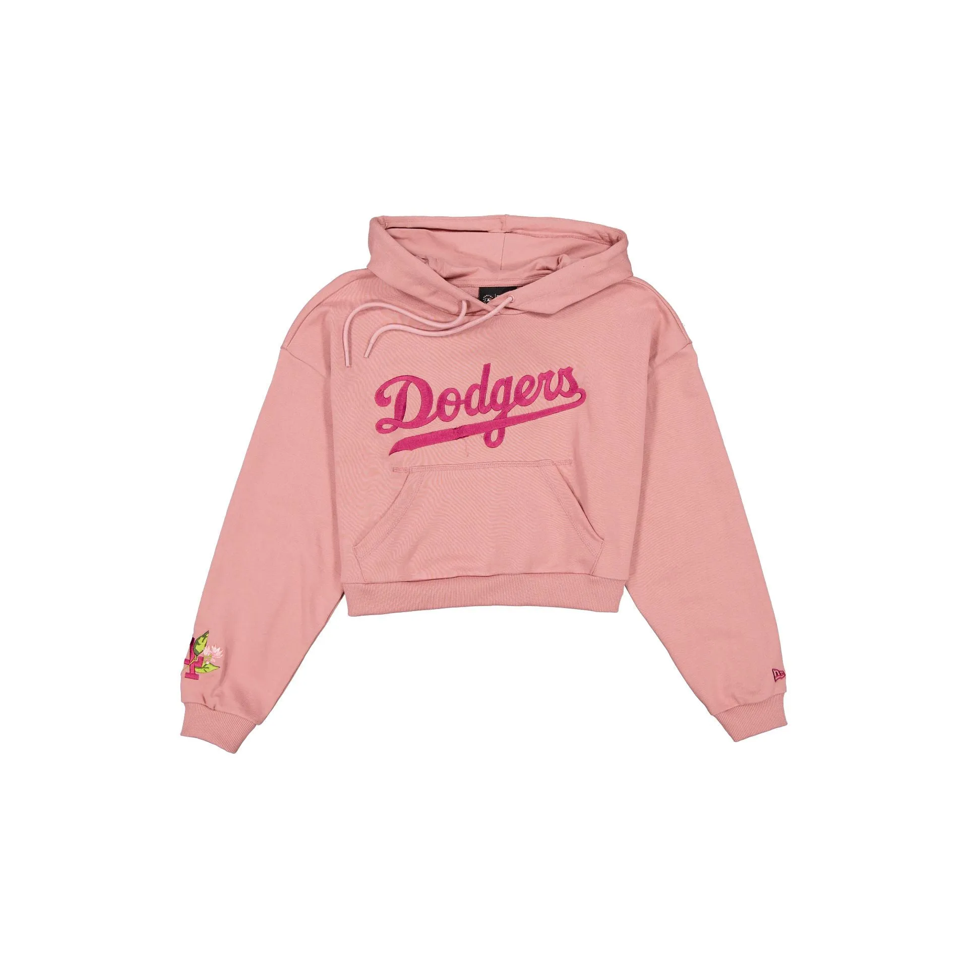 Los Angeles Dodgers Women's Cropped Cosmetic Pink Floral Hoodie sold by New Era