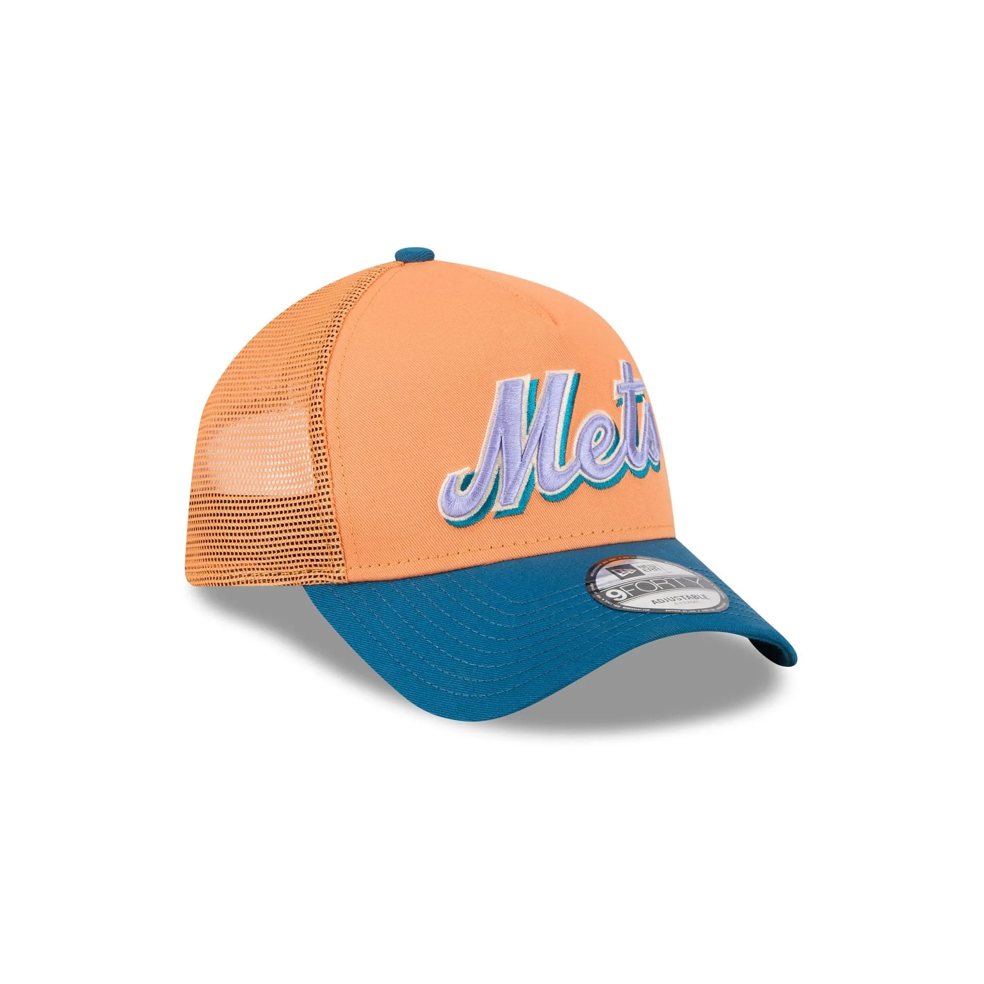 New York Mets Orange Glaze 9FORTY A-Frame Trucker Hat sold by New Era product image thumbnail 3