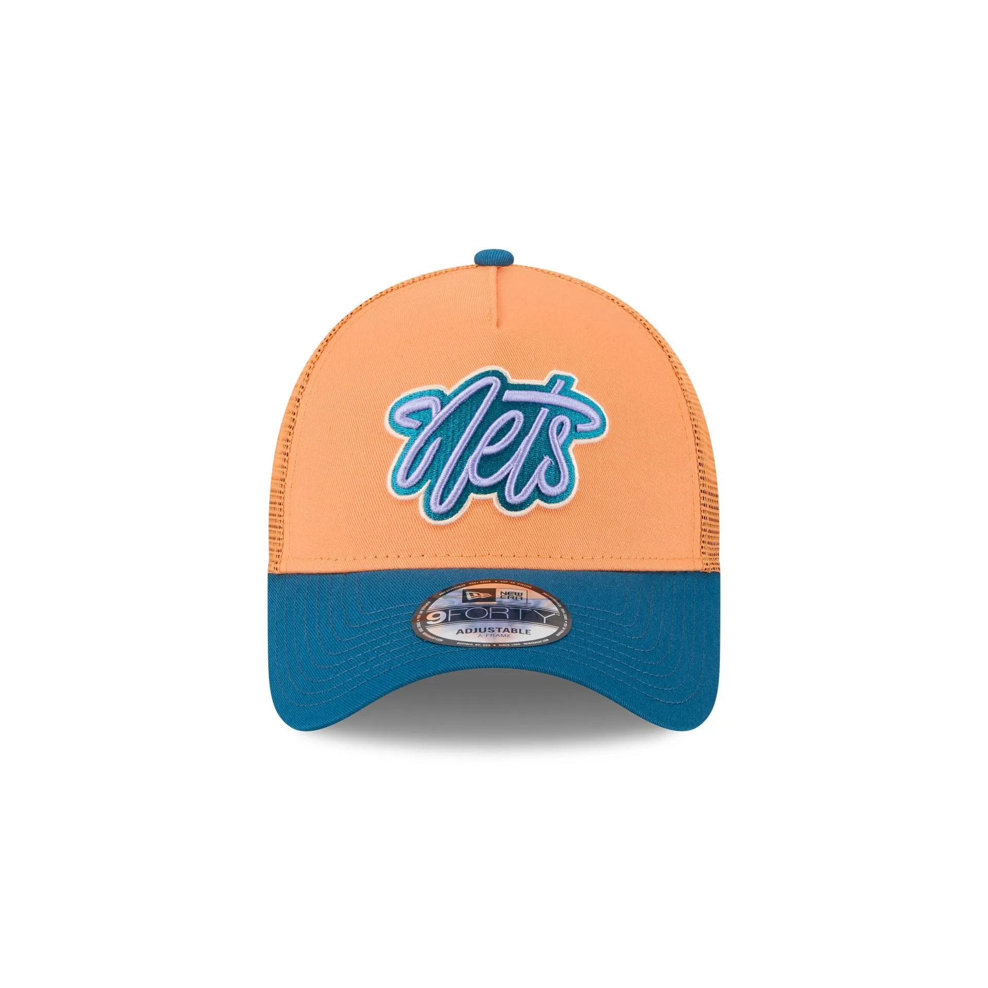 Brooklyn Nets Orange Glaze 9FORTY A-Frame Trucker Hat sold by New Era product image thumbnail 2