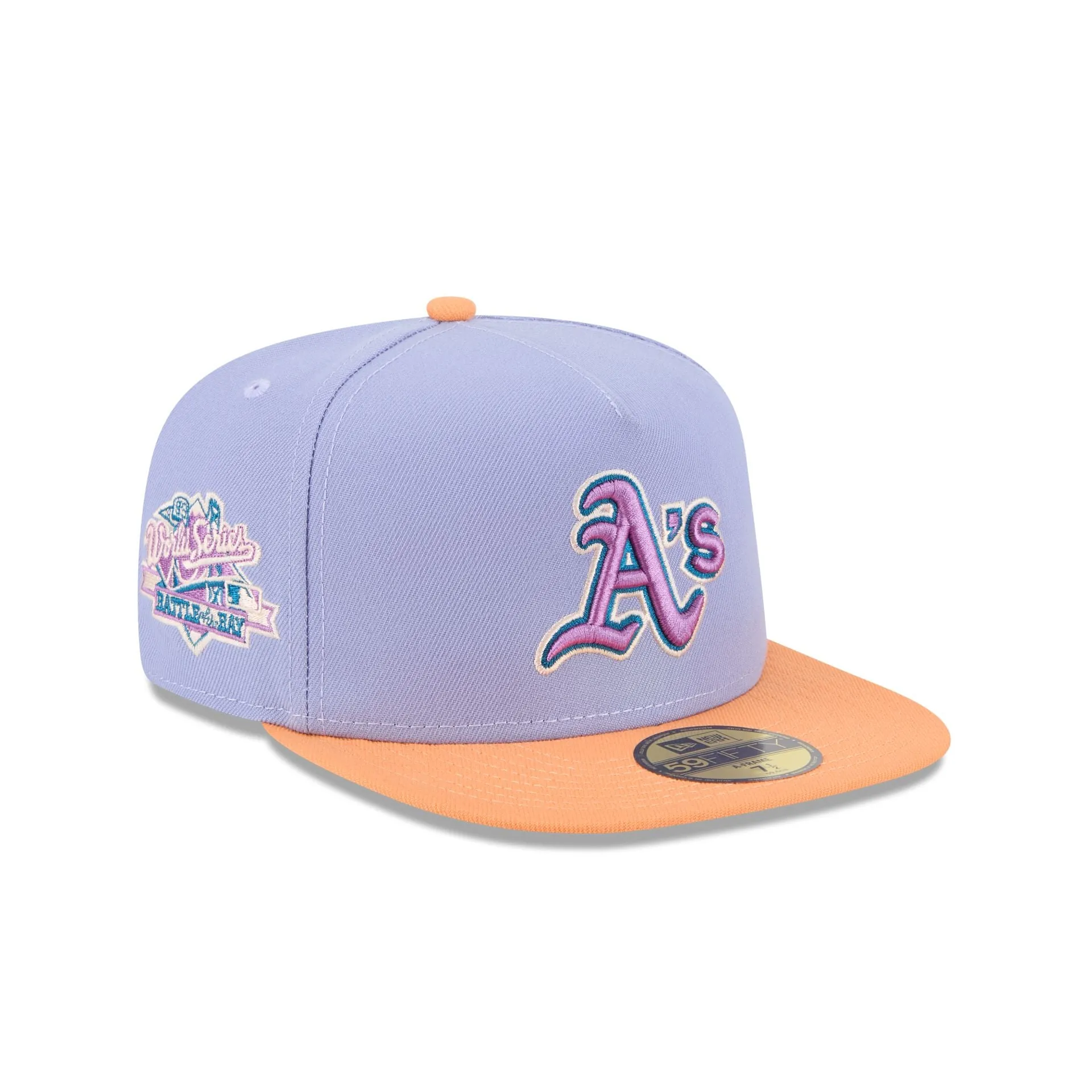 Athletics Lavender 59FIFTY A-Frame Fitted Hat sold by New Era
