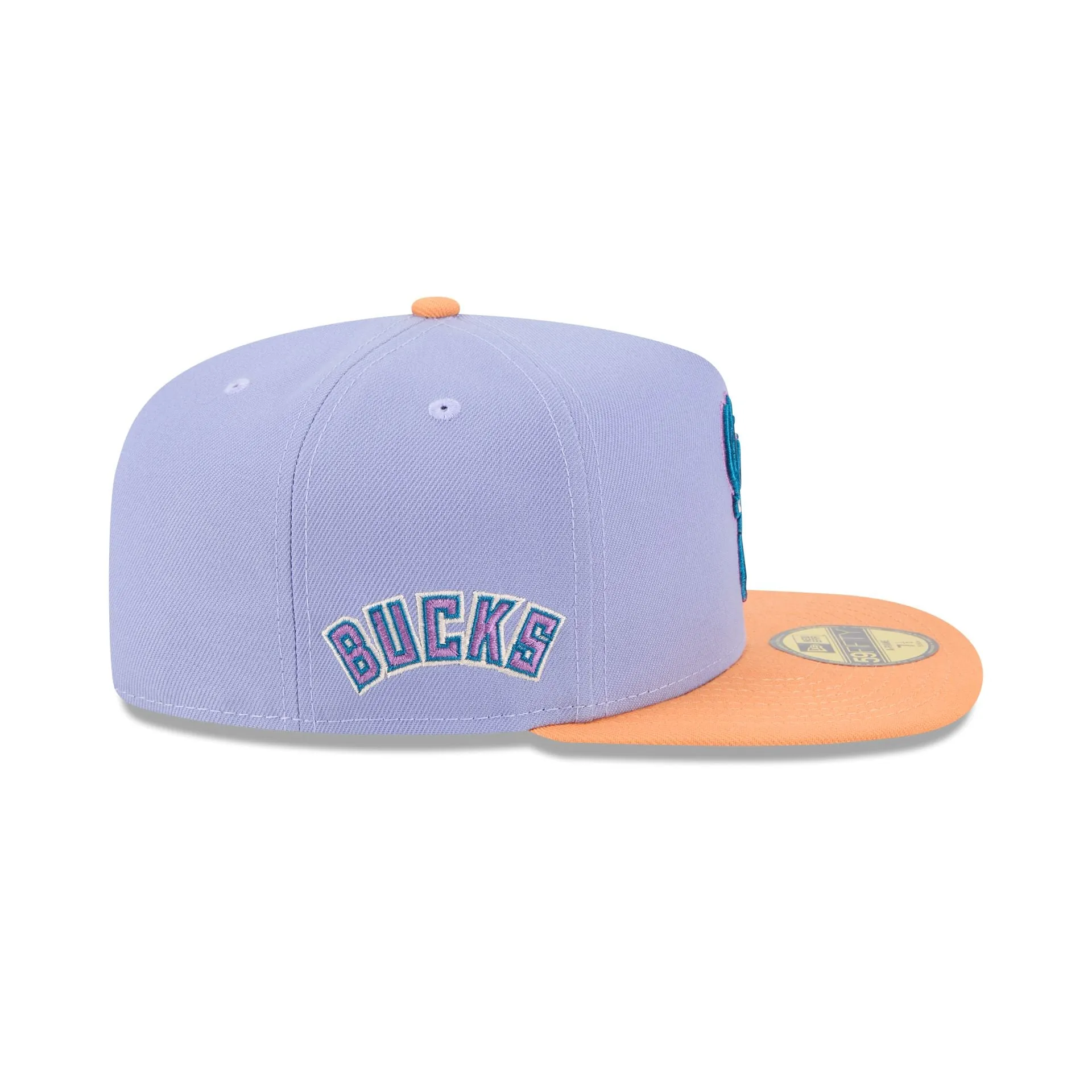 Milwaukee Bucks Lavender 59FIFTY A-Frame Fitted Hat sold by New Era product image thumbnail 4