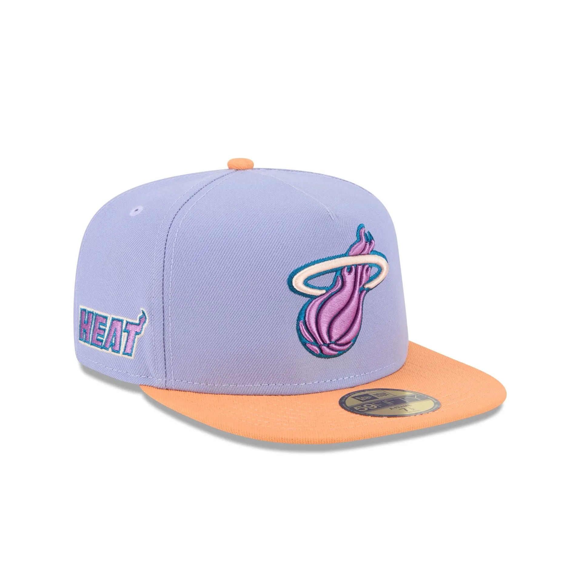 Miami Heat Lavender 59FIFTY A-Frame Fitted Hat sold by New Era