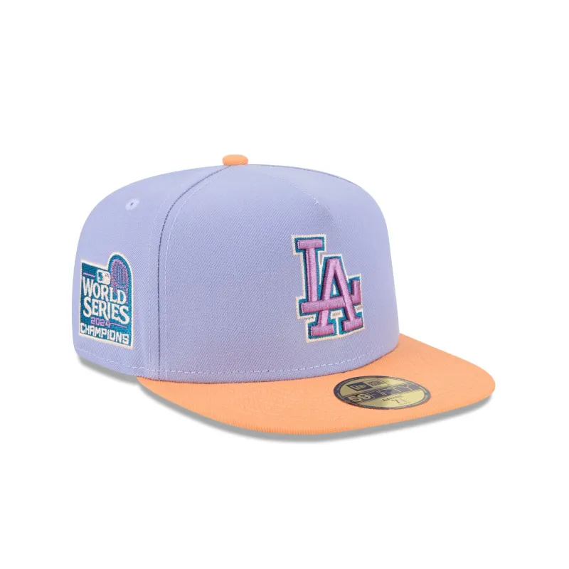 Los Angeles Dodgers Lavender 59FIFTY A-Frame Fitted Hat sold by New Era