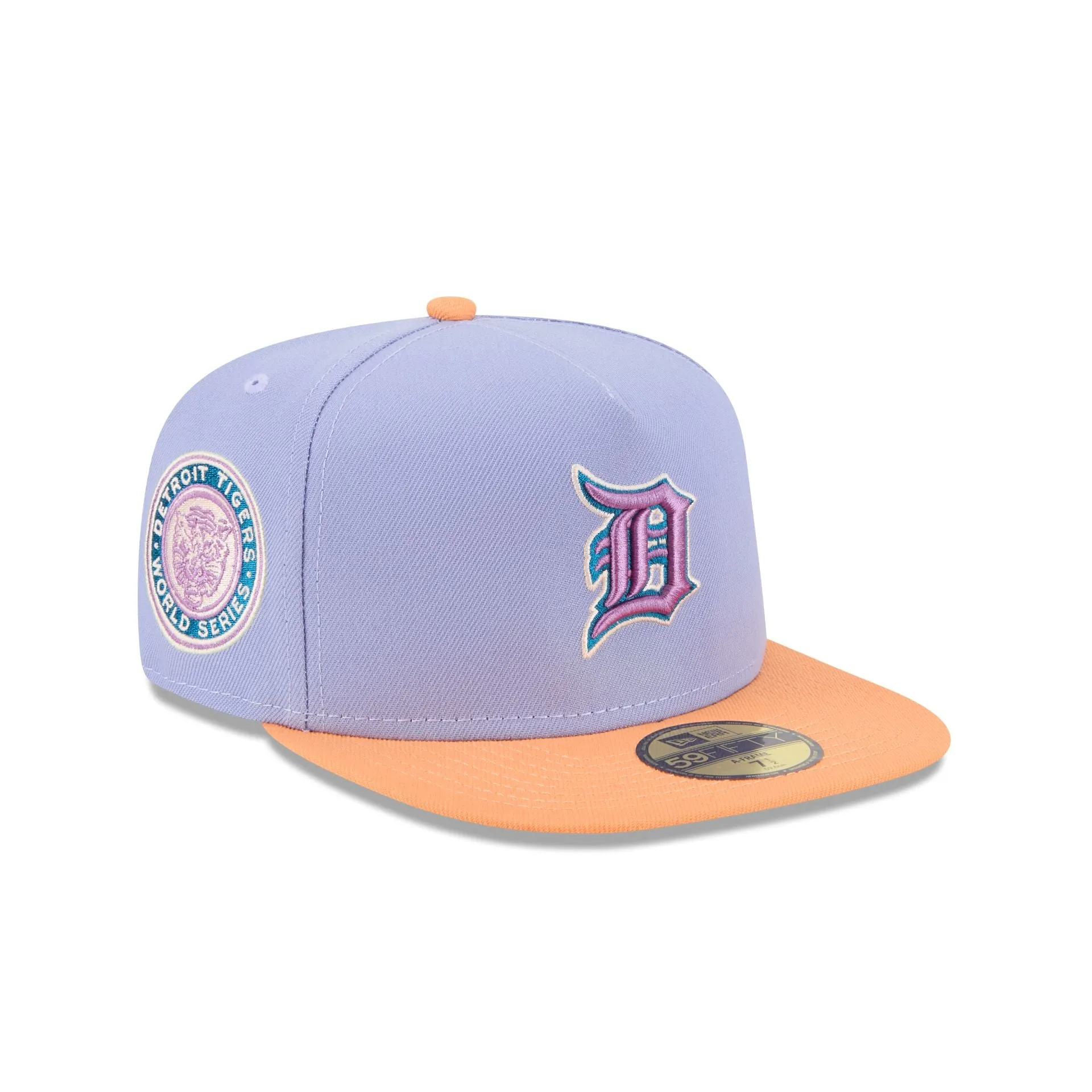 Detroit Tigers Lavender 59FIFTY A-Frame Fitted Hat sold by New Era