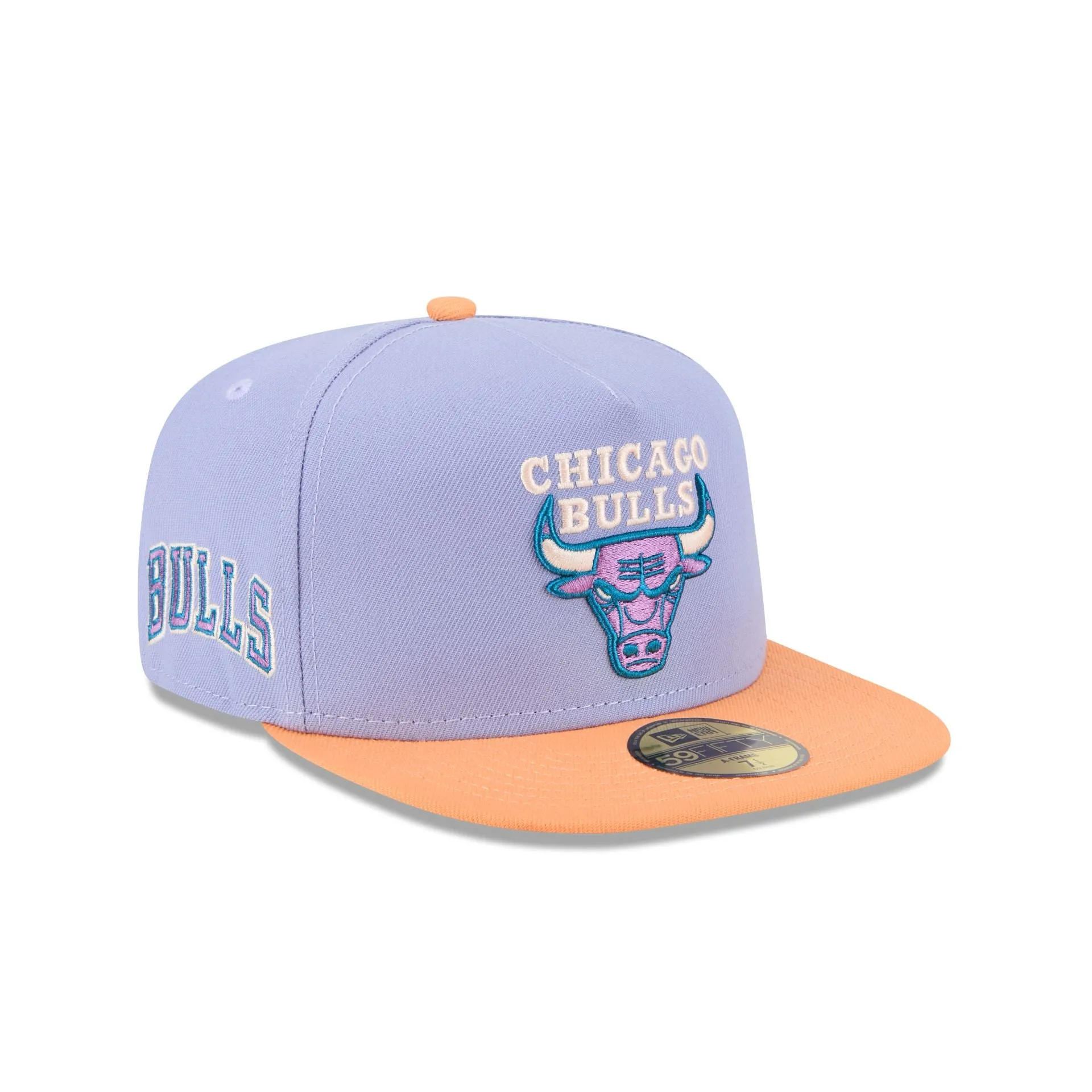 Chicago Bulls Lavender 59FIFTY A-Frame Fitted Hat sold by New Era