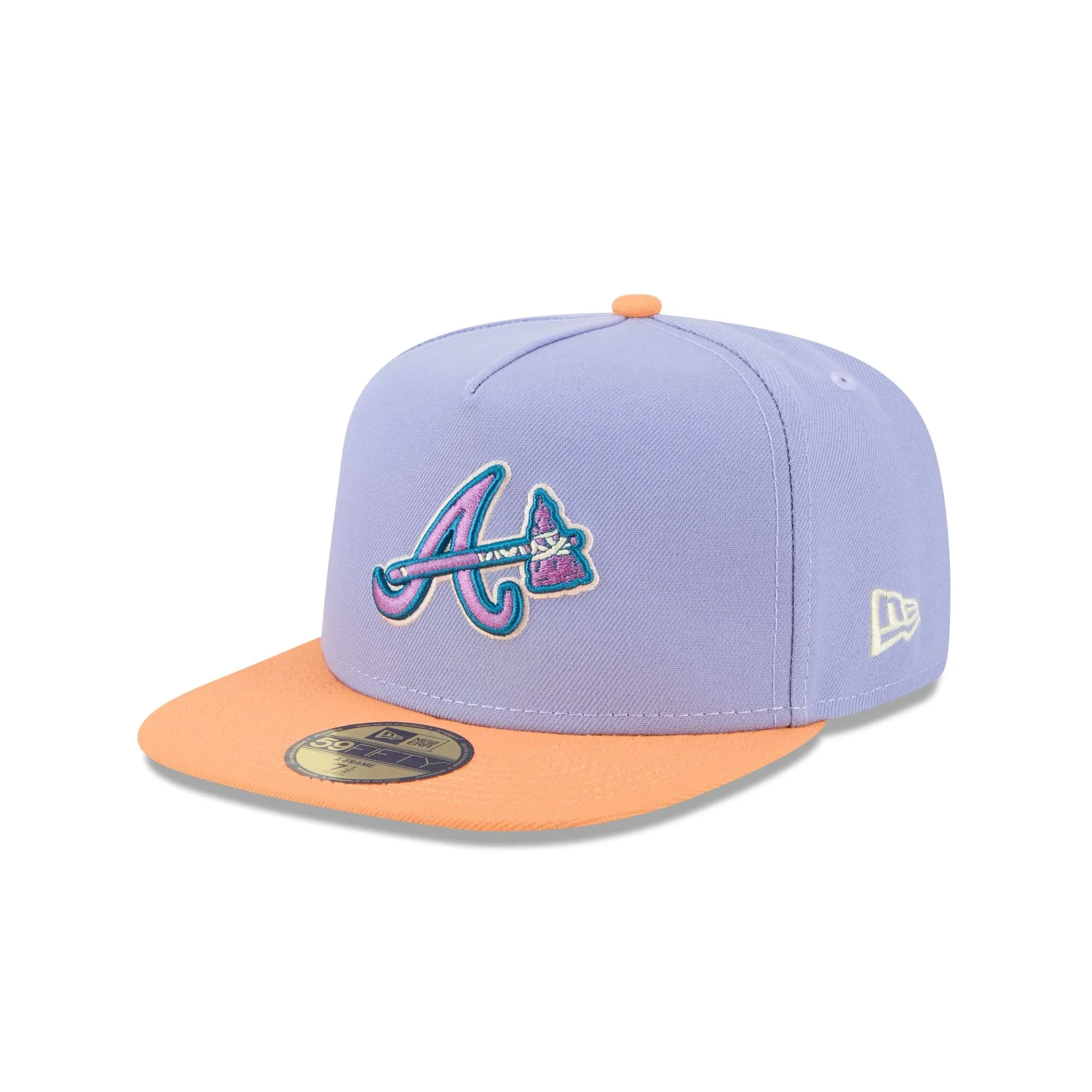 Atlanta Braves Lavender 59FIFTY A-Frame Fitted Hat sold by New Era product image thumbnail 3