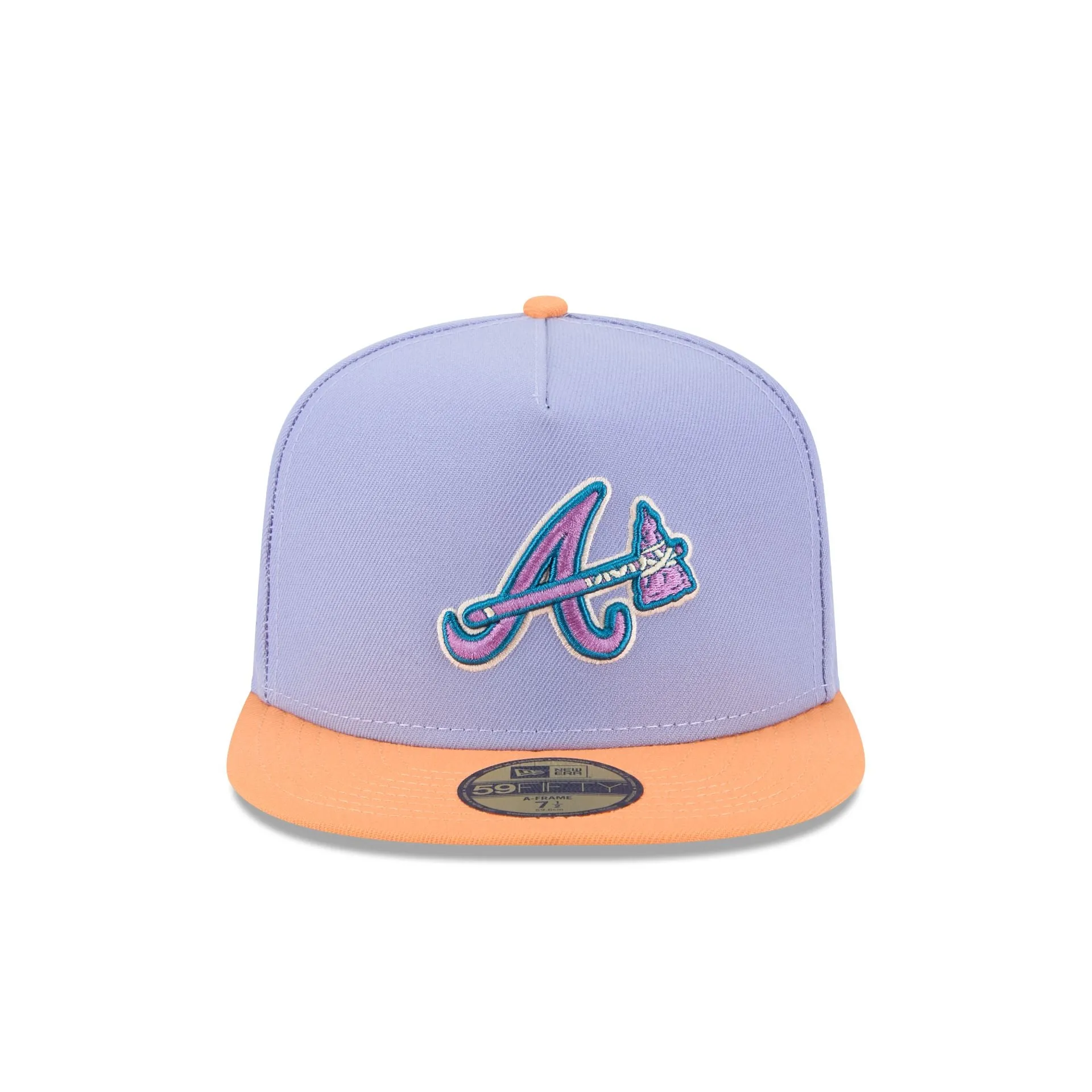 Atlanta Braves Lavender 59FIFTY A-Frame Fitted Hat sold by New Era product image thumbnail 2
