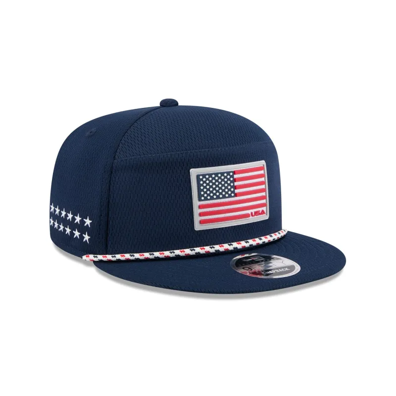 2025 Ryder Cup Team USA Flag Split Panel 9FIFTY Snapback Hat sold by New Era