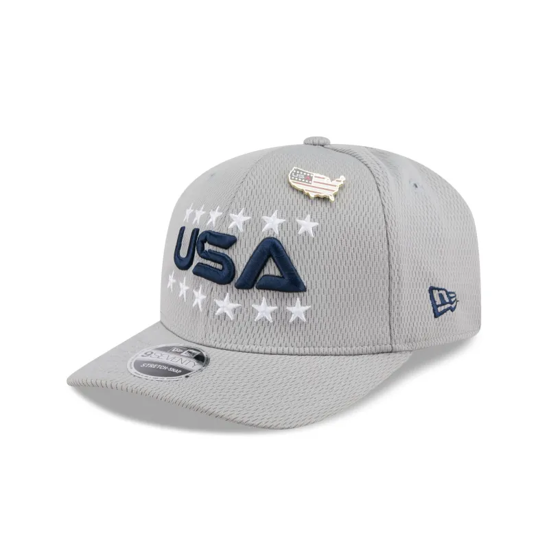 2025 Ryder Cup Team USA Gray 9SEVENTY Stretch-Snap Hat sold by New Era
