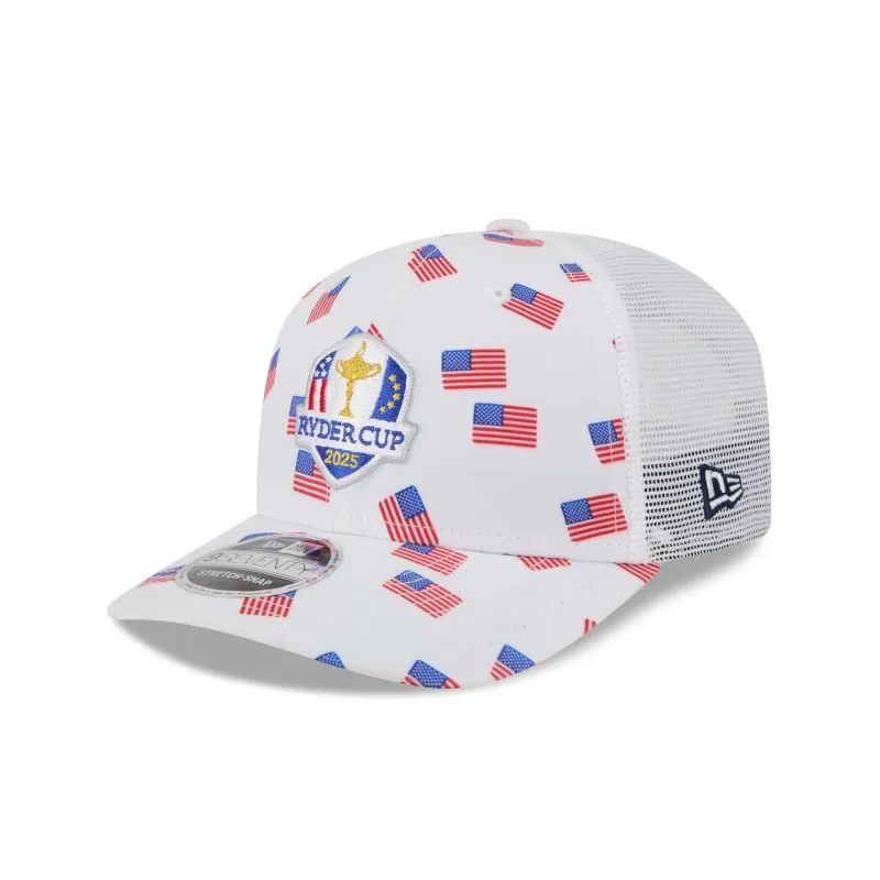 2025 Ryder Cup Flag Pattern 9SEVENTY Trucker Hat sold by New Era