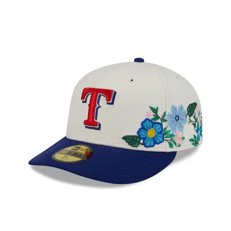 Texas Rangers Tonal Florals White 59FIFTY Fitted Hat sold by New Era