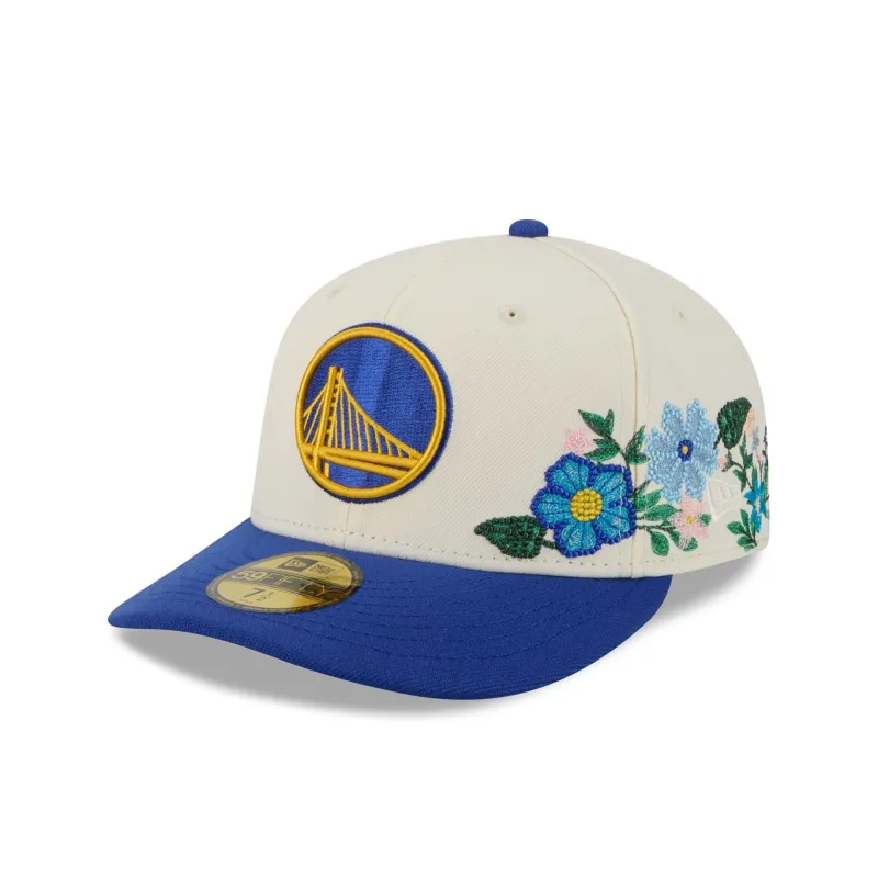 Golden State Warriors Tonal Florals White 59FIFTY Fitted Hat sold by New Era
