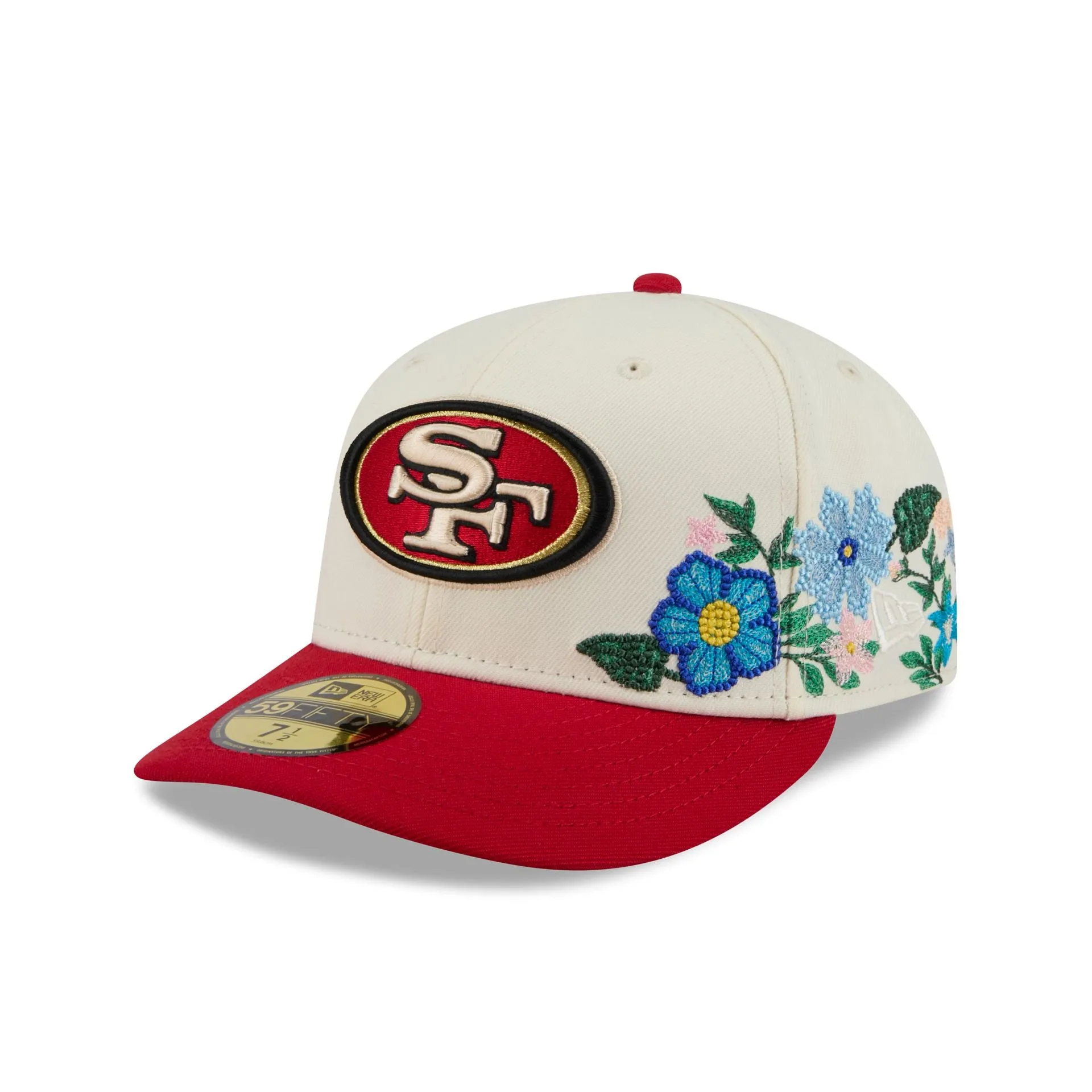 San Francisco 49ers Tonal Florals White 59FIFTY Fitted Hat sold by New Era
