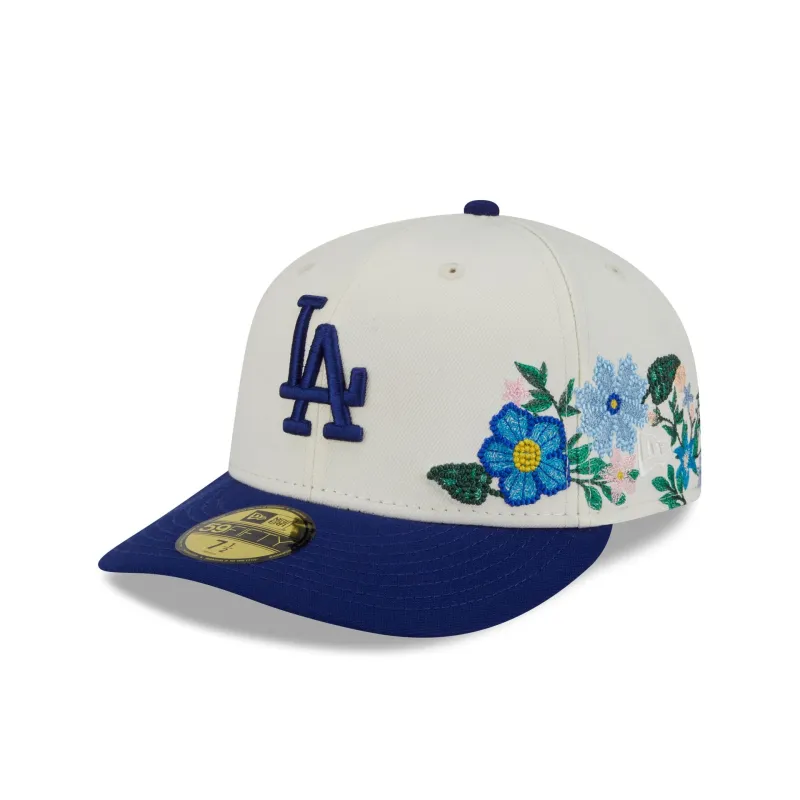 Los Angeles Dodgers Tonal Florals White 59FIFTY Fitted Hat sold by New Era