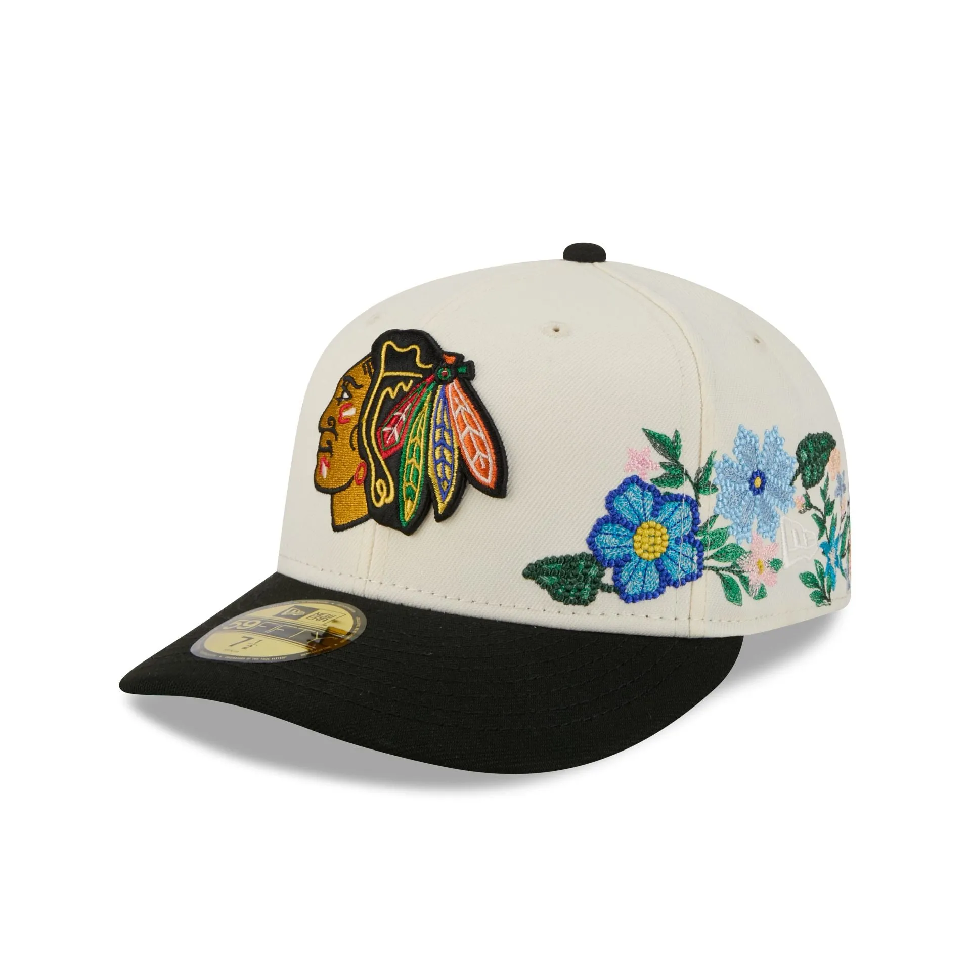 Chicago Blackhawks Tonal Florals White 59FIFTY Fitted Hat sold by New Era