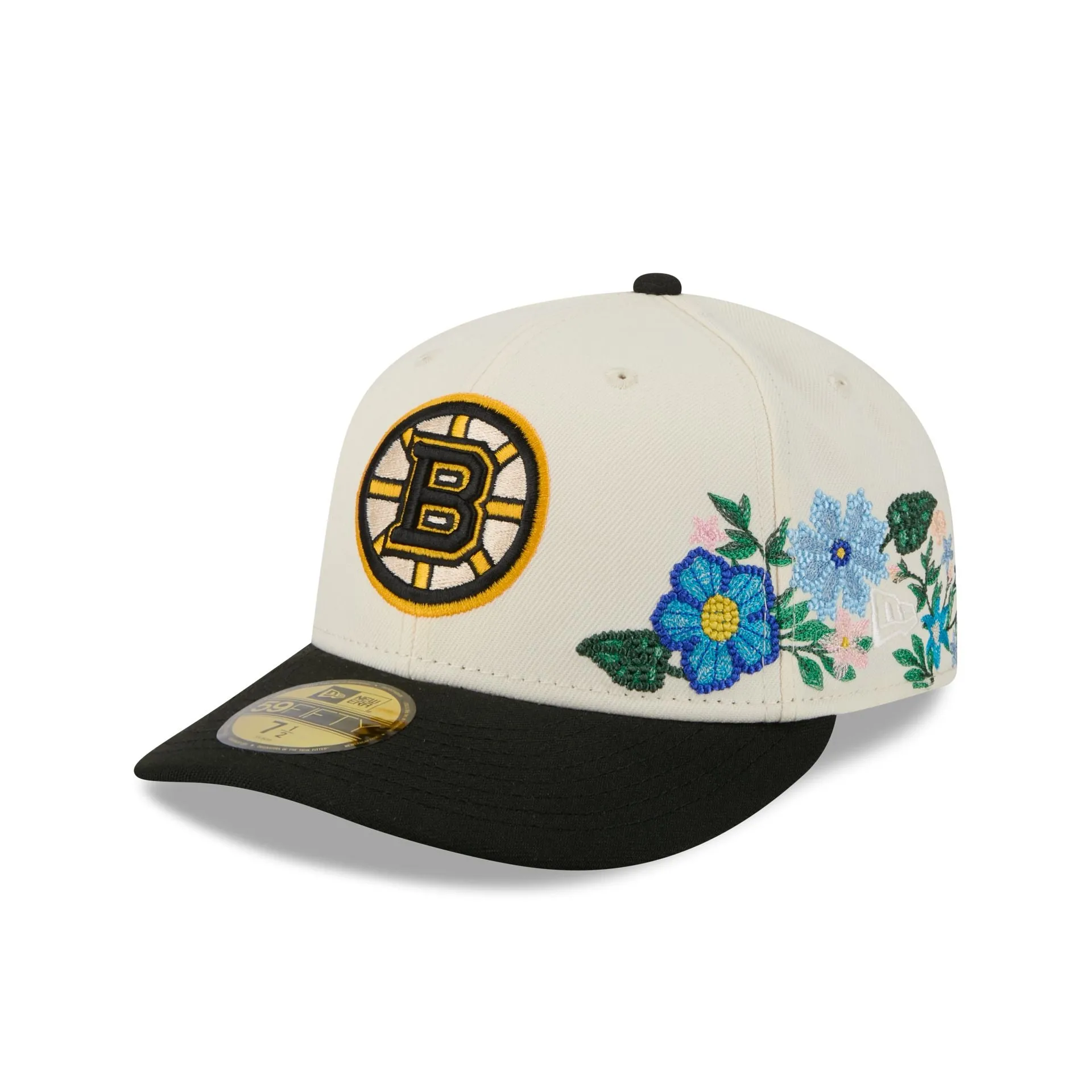 Boston Bruins Tonal Florals White 59FIFTY Fitted Hat sold by New Era