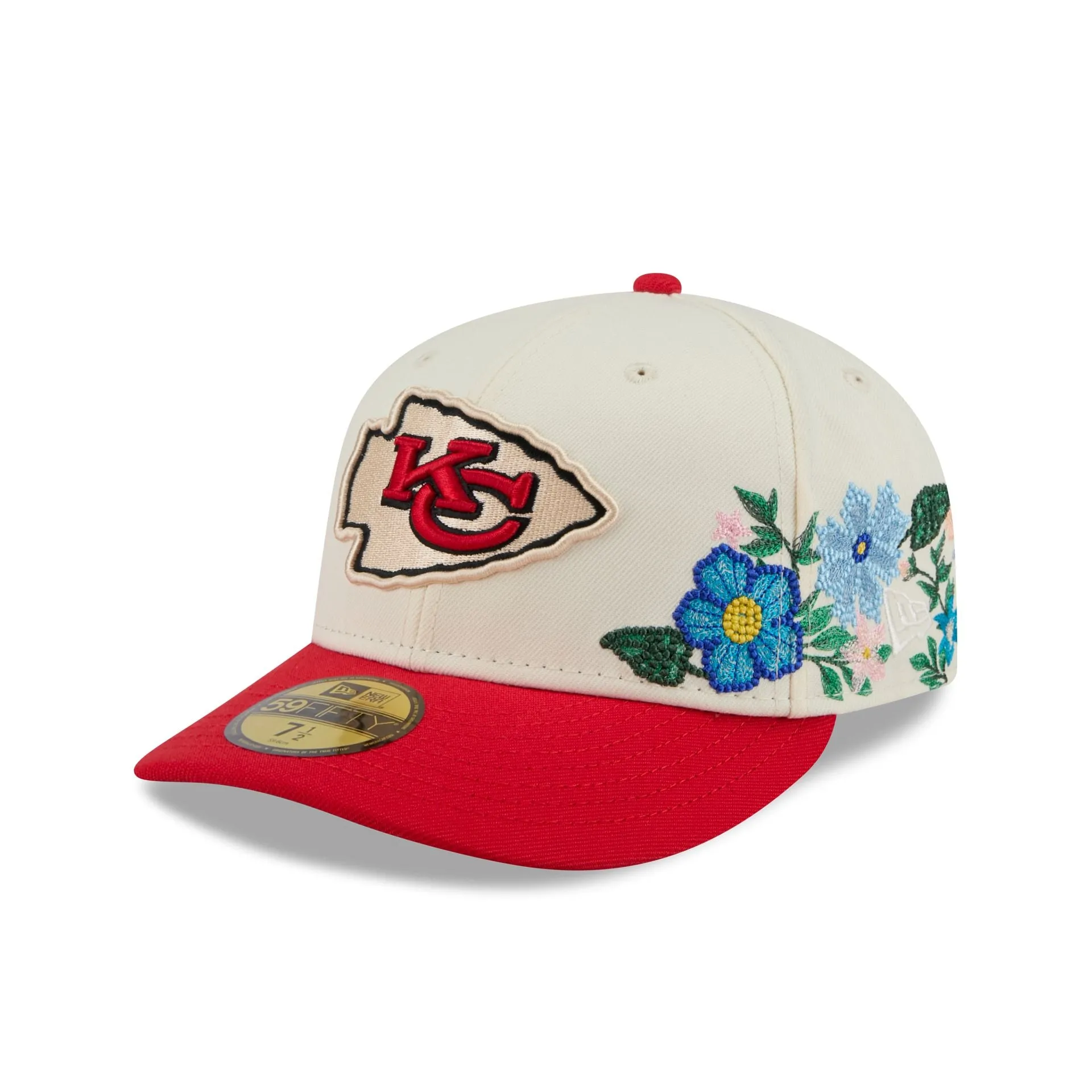 Kansas City Chiefs Tonal Florals White 59FIFTY Fitted Hat sold by New Era