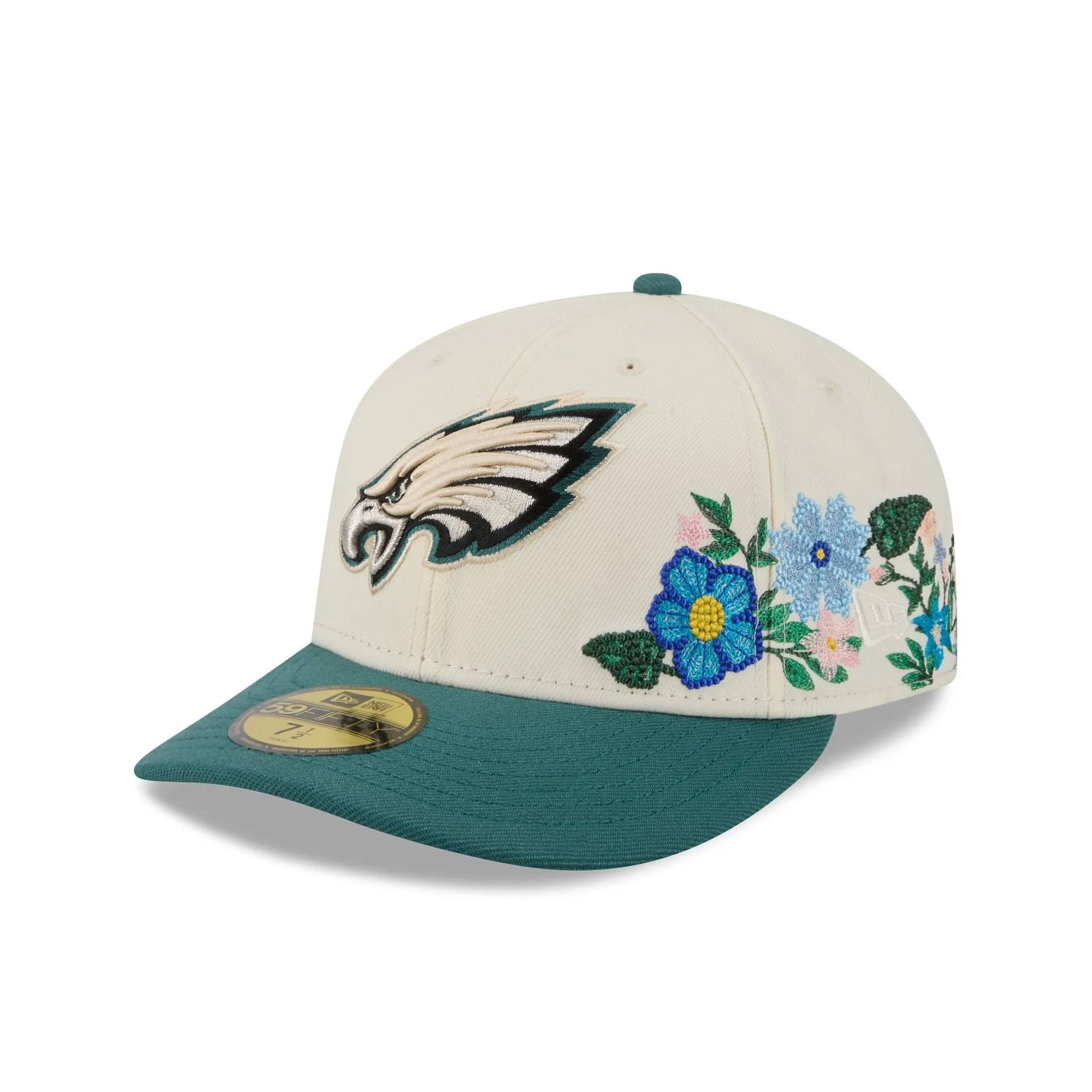 Philadelphia Eagles Tonal Florals White 59FIFTY Fitted Hat sold by New Era