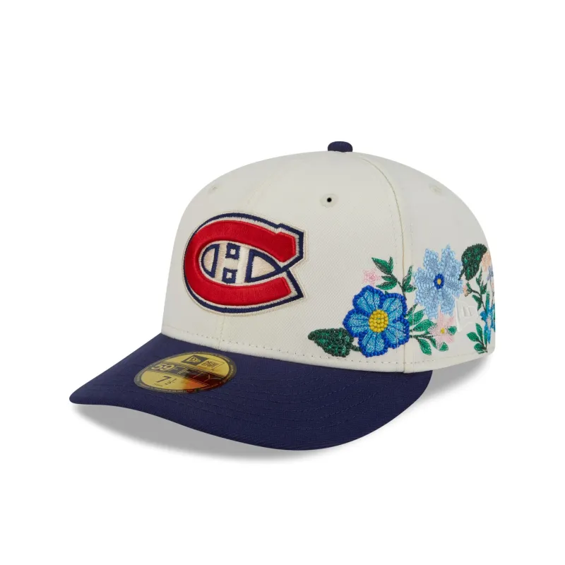 Montreal Canadiens Tonal Florals White 59FIFTY Fitted Hat sold by New Era