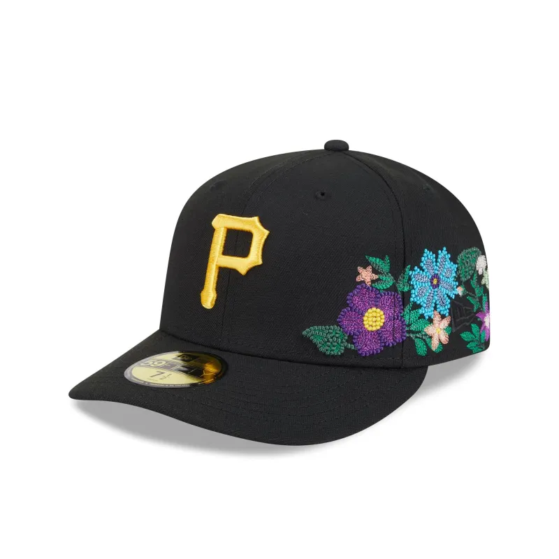 Pittsburgh Pirates Tonal Florals Black 59FIFTY Fitted Hat sold by New Era