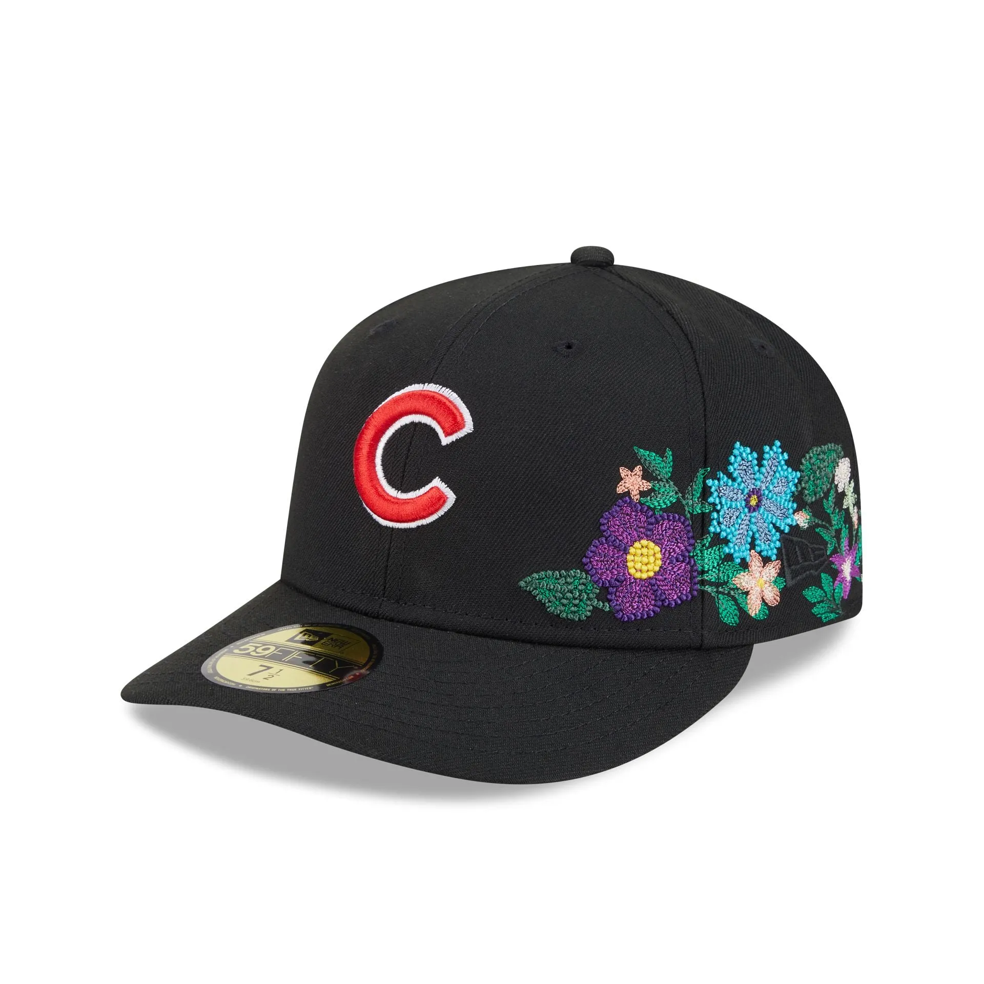 Chicago Cubs Tonal Florals Black 59FIFTY Fitted Hat sold by New Era