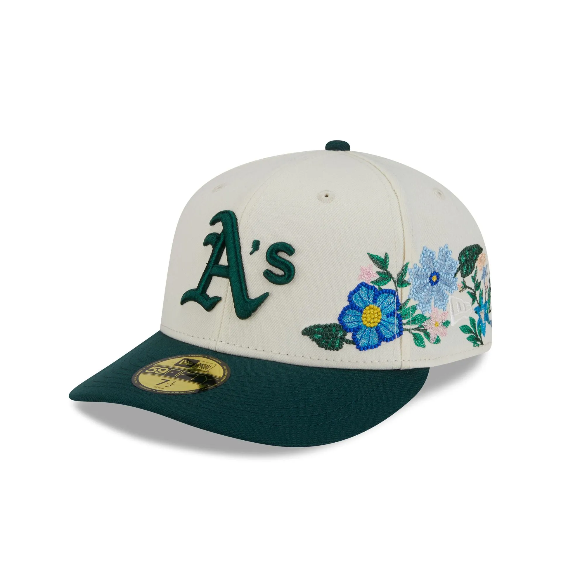 Athletics Tonal Florals White 59FIFTY Fitted Hat sold by New Era