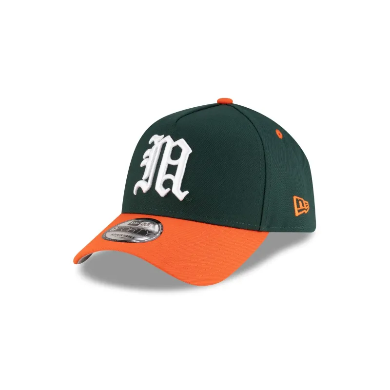 New Era x adidas Miami Hurricanes Green 9FORTY A-Frame Snapback Hat sold by New Era