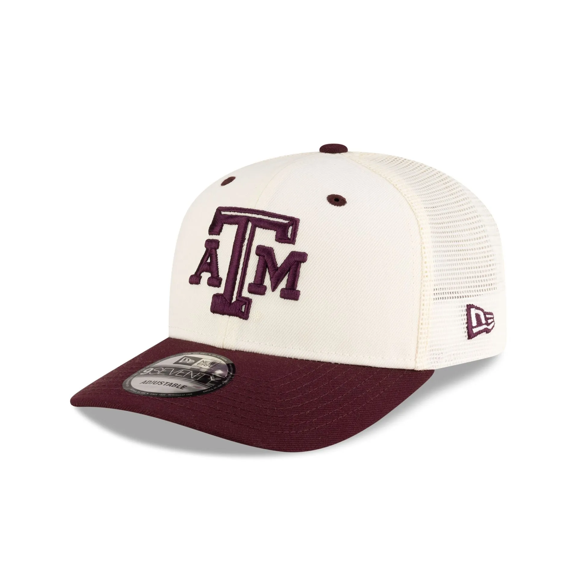 New Era x adidas Texas A&M Aggies Chrome White 9SEVENTY Trucker Hat sold by New Era