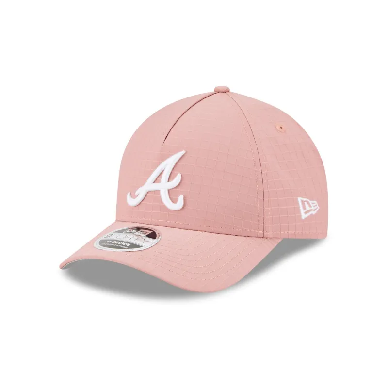Atlanta Braves Pink Ripstop 9FORTY M-Crown A-Frame Snapback Hat sold by New Era