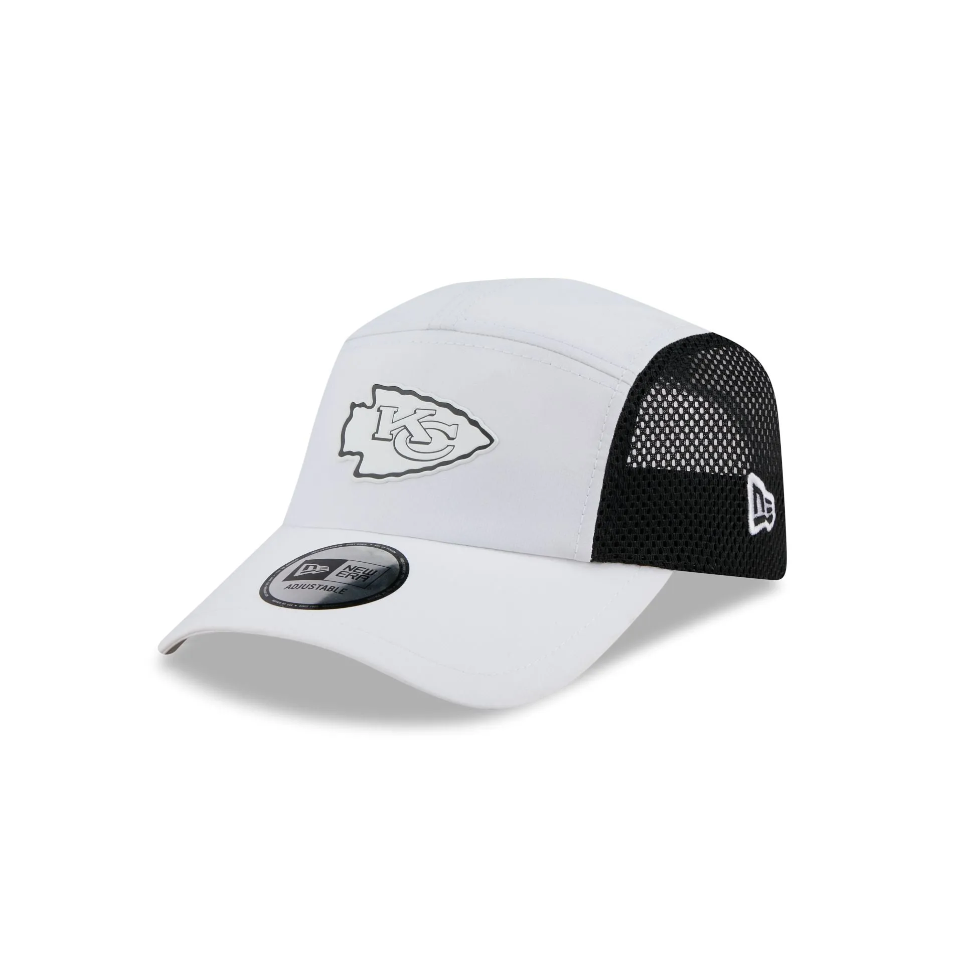 Kansas City Chiefs White Poly Runner Adjustable Hat sold by New Era