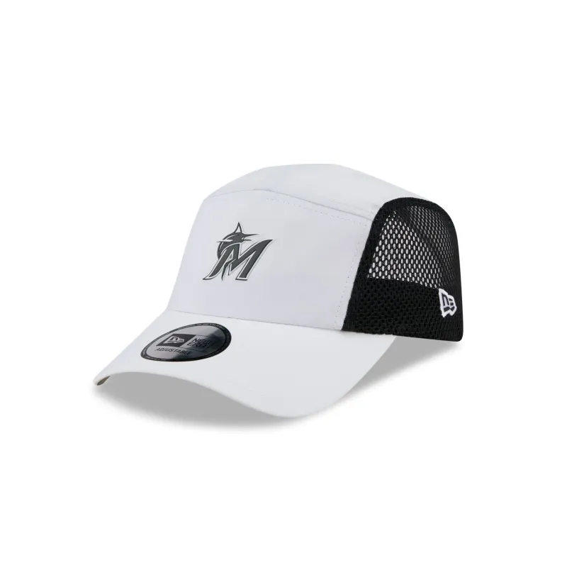 Miami Marlins White Poly Runner Adjustable Hat sold by New Era