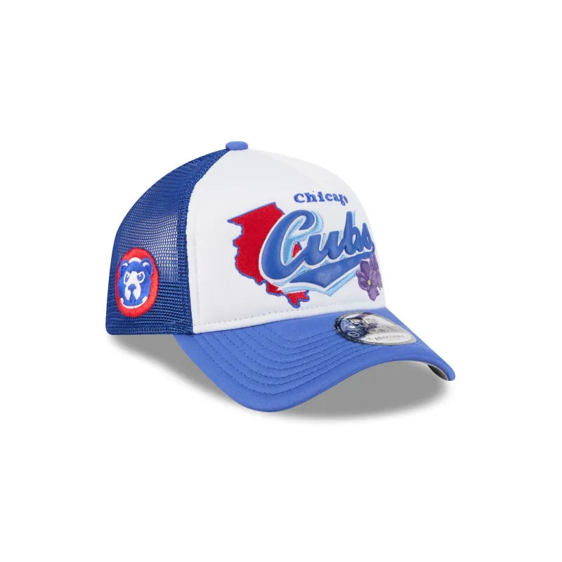 Chicago Cubs State Flower 9FORTY A-Frame Trucker Hat sold by New Era
