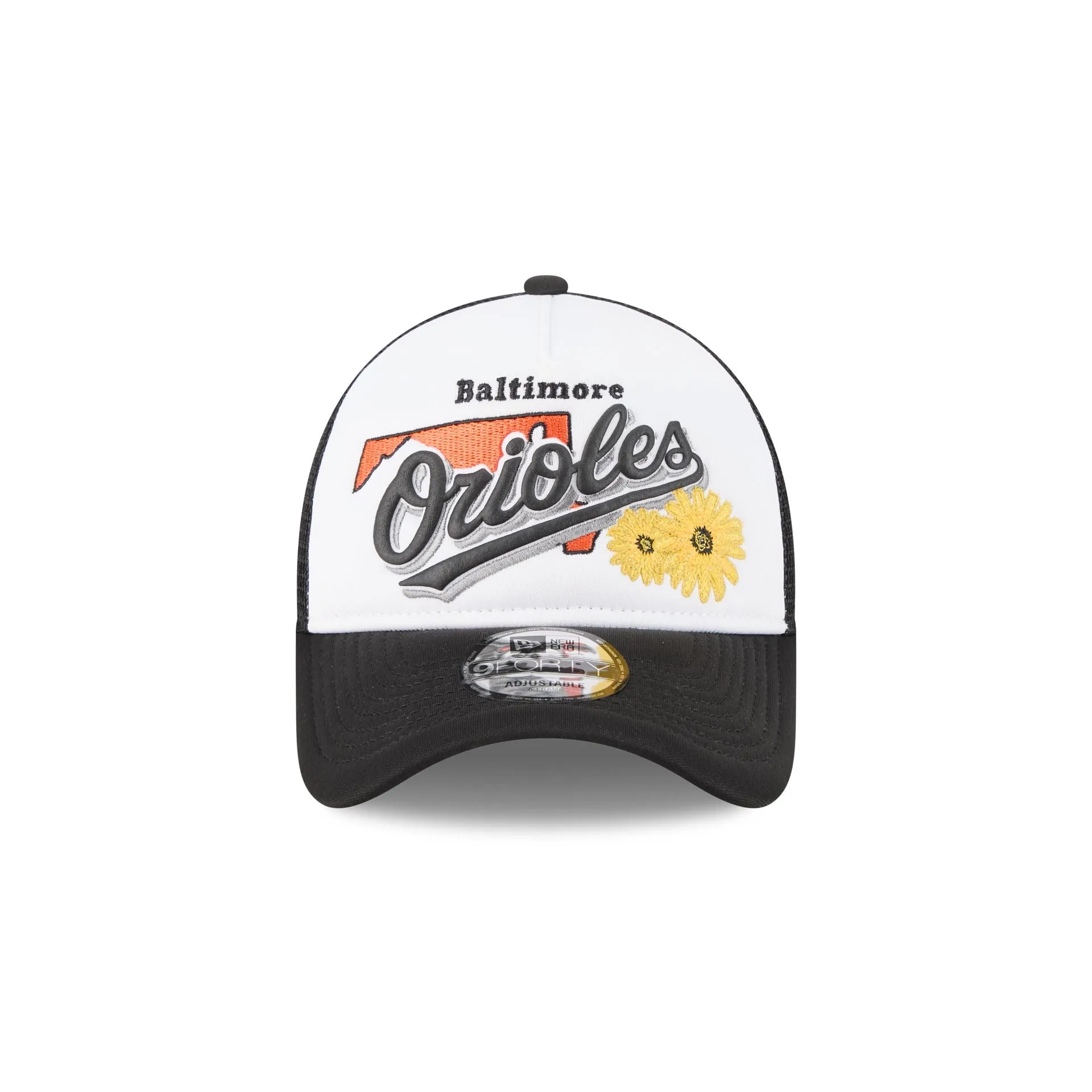 Baltimore Orioles State Flower 9FORTY A-Frame Trucker Hat sold by New Era product image thumbnail 2