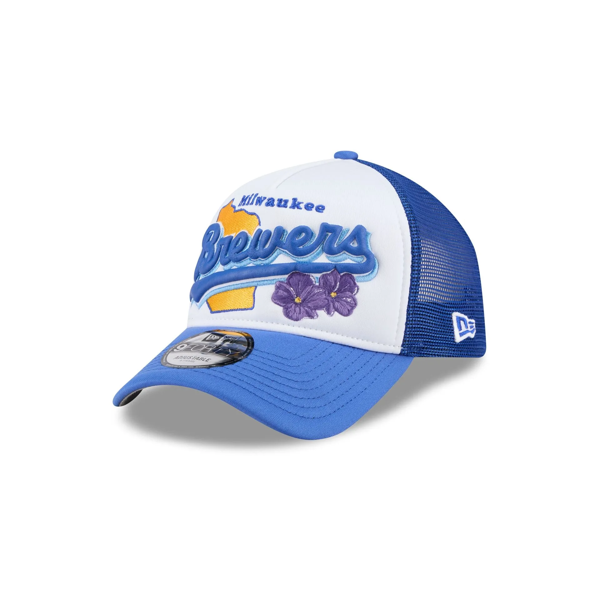 Milwaukee Brewers State Flower 9FORTY A-Frame Trucker Hat sold by New Era product image thumbnail 3