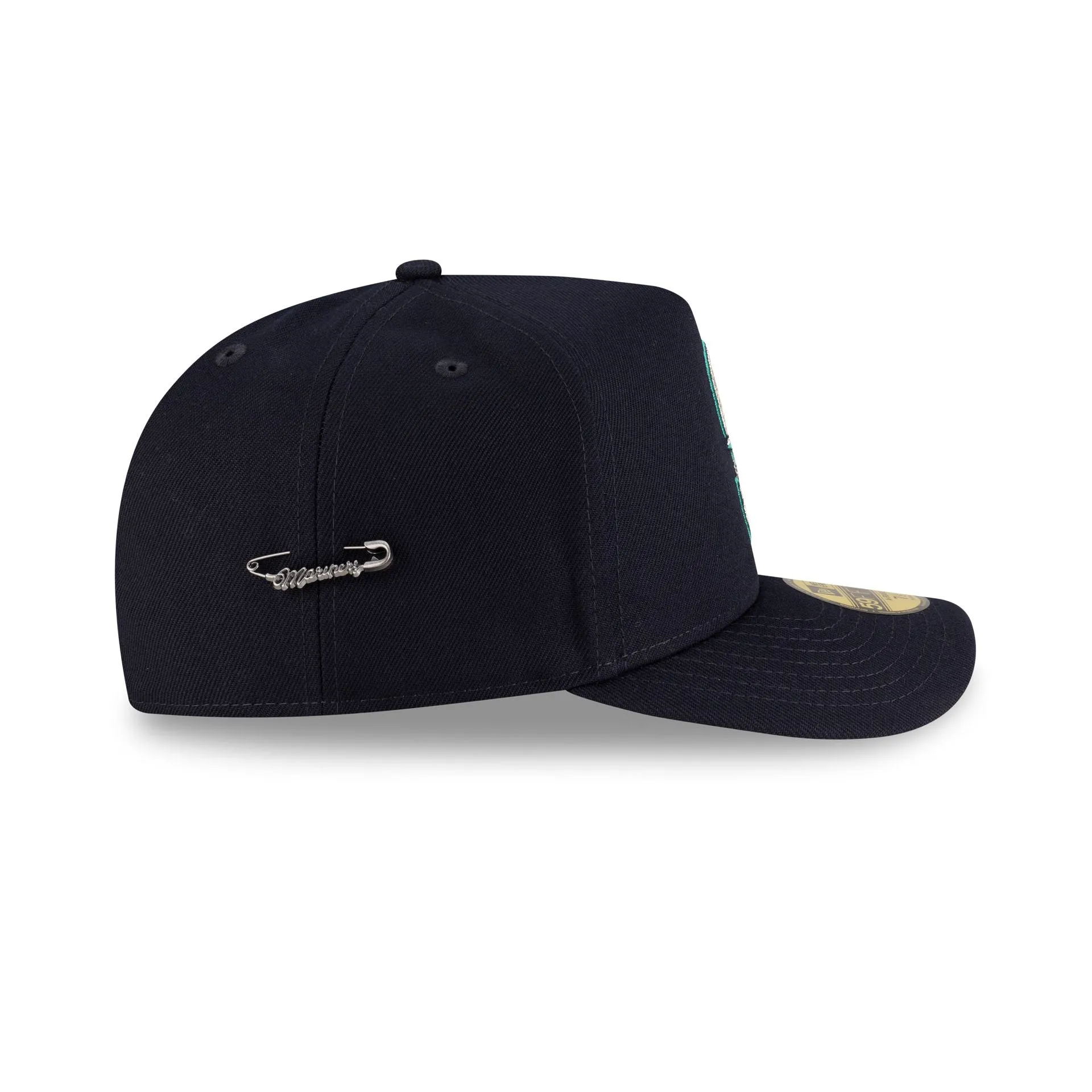 Seattle Mariners Script Safety Pin 59FIFTY A-Frame Fitted Hat sold by New Era product image thumbnail 4