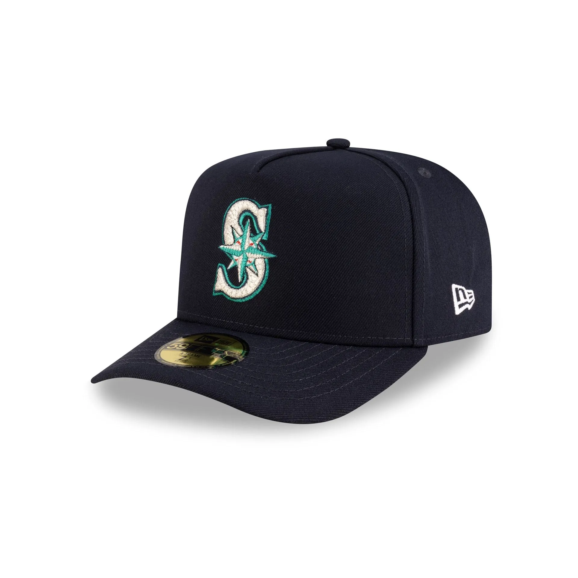 Seattle Mariners Script Safety Pin 59FIFTY A-Frame Fitted Hat sold by New Era product image thumbnail 3