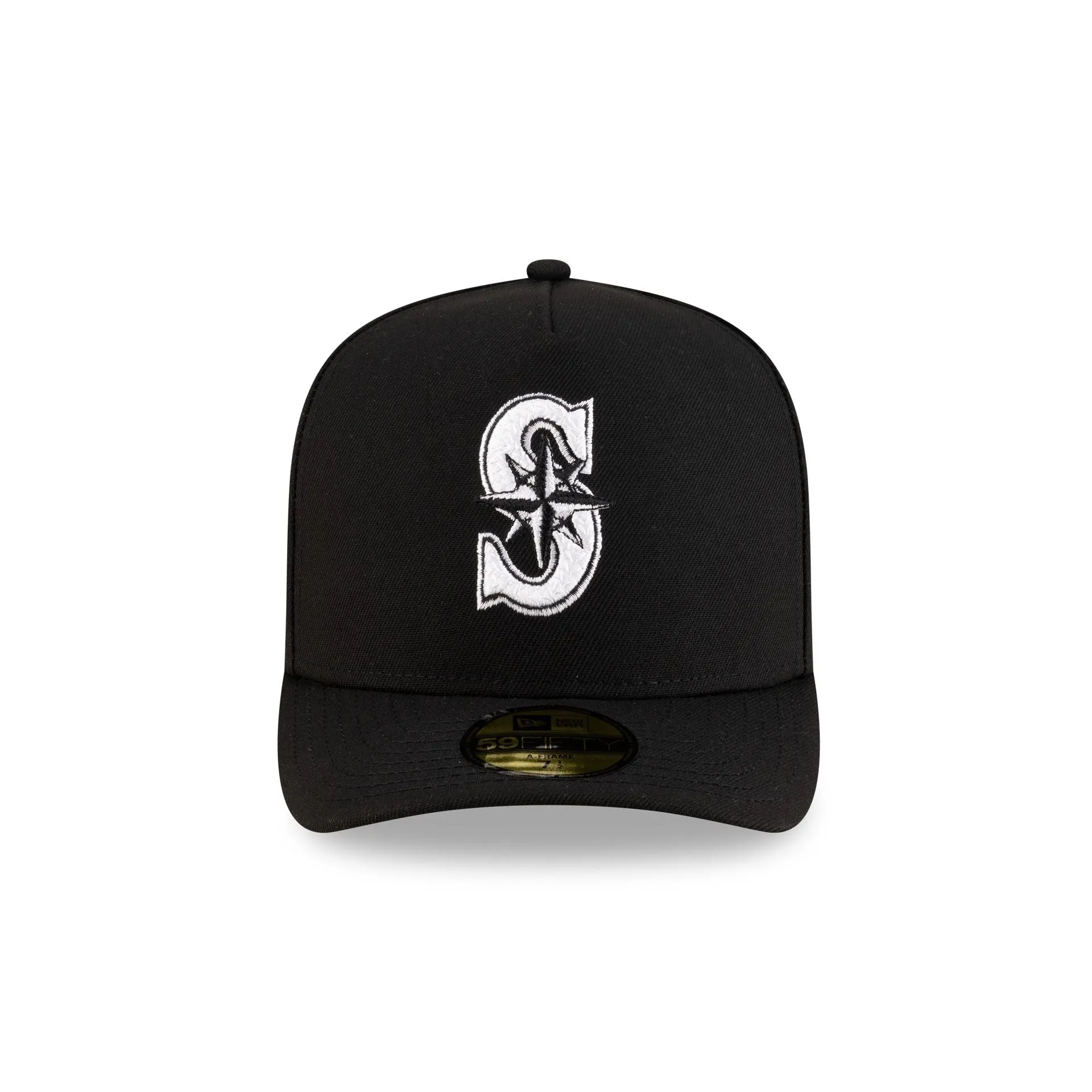 Seattle Mariners Black Script Safety Pin 59FIFTY A-Frame Fitted Hat sold by New Era product image thumbnail 2