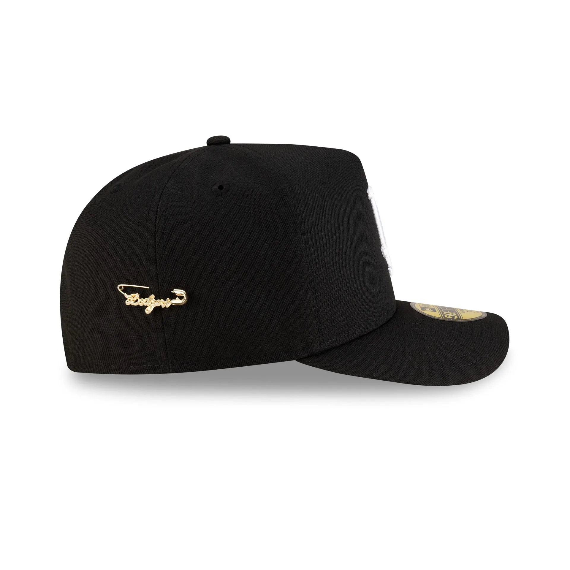 Los Angeles Dodgers Black Script Safety Pin 59FIFTY A-Frame Fitted Hat sold by New Era product image thumbnail 4